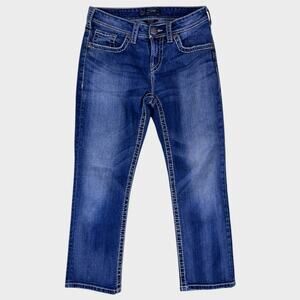 Silver Natsuki Capri Womens Jeans Blue Waist 28